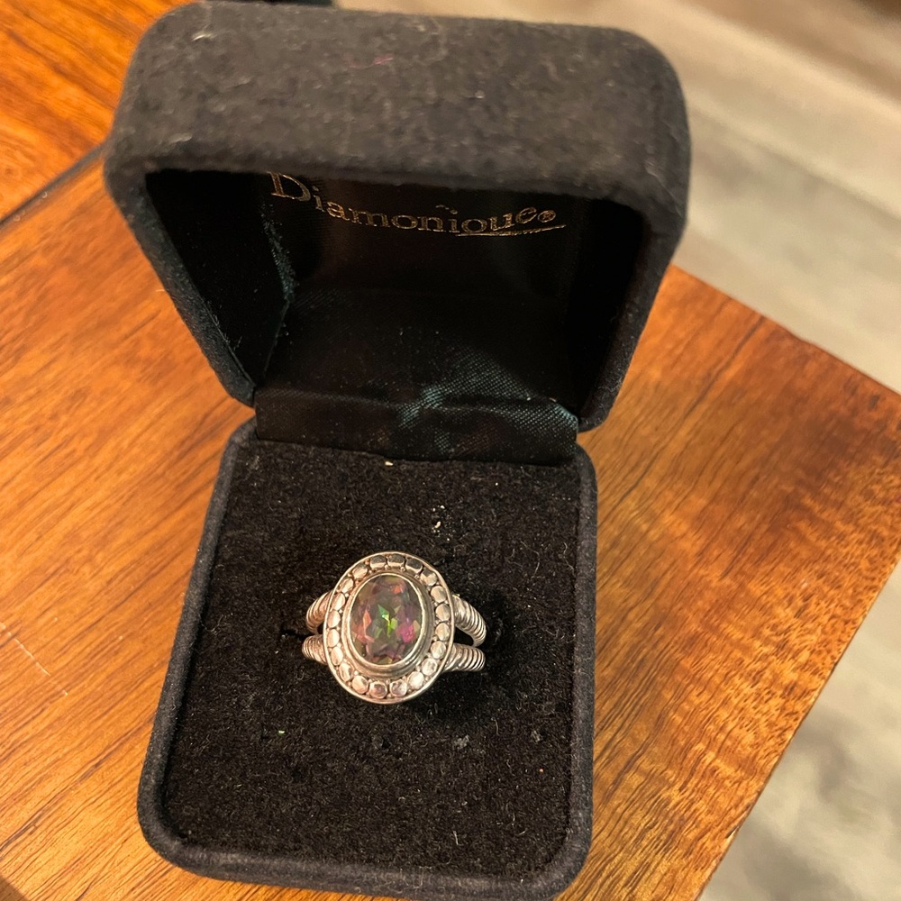 Sterling silver mystic topaz ring ￼